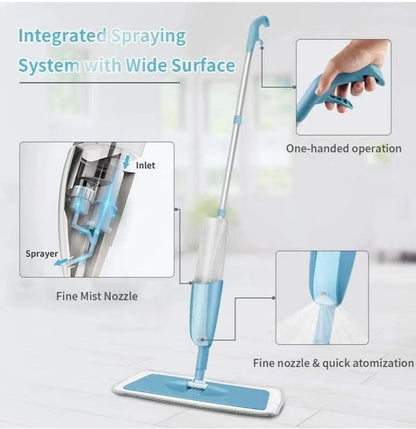 EffiDrops 360° Spray Mop with Washable Microfiber Pad | Easy Floor Cleaning
