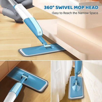 EffiDrops 360° Spray Mop with Washable Microfiber Pad | Easy Floor Cleaning