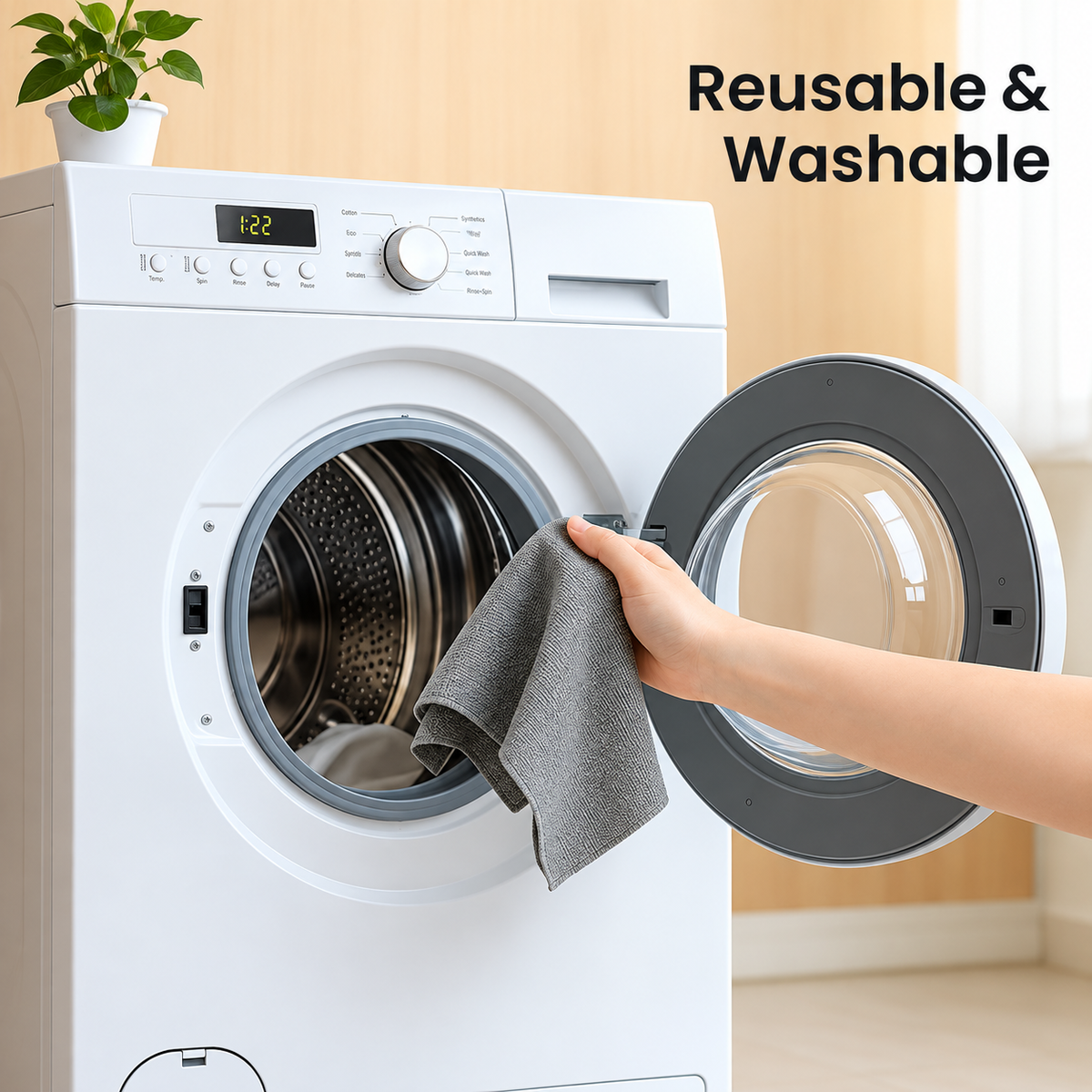 EffiDrops 20 Pcs Reusable Kitchen Cleaning Roll – Washable Up to 4000 Times ♻️ | Tear-Away Microfiber Sheets for Everyday Kitchen Cleaning