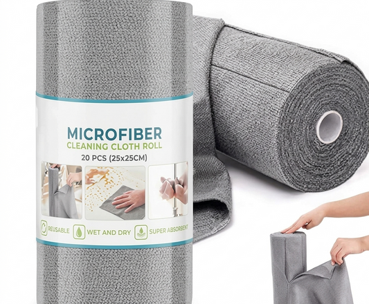 EffiDrops 20 Pcs Reusable Kitchen Cleaning Roll – Washable Up to 4000 Times ♻️ | Tear-Away Microfiber Sheets for Everyday Kitchen Cleaning