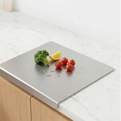 EffiDrops Stainless Steel Chopping Board for Kitchen – Heavy-Duty Cutting Board for Vegetables, Fruits & Meat